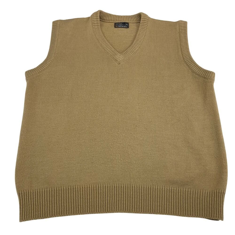 Vintage JC Penney Knit Sweater Vest size XL Brown Acrylic Preppy